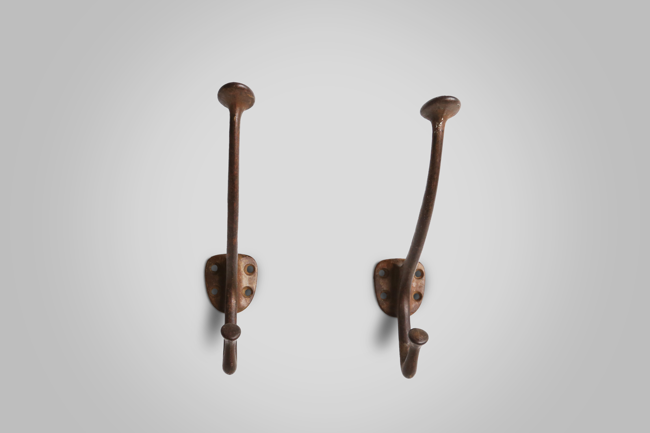 Set of 6 Jugenstill brass wall hooks by Adolf Loos, Austria 1916thumbnail